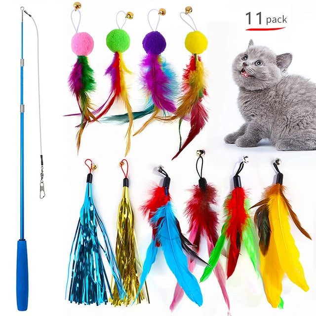 Extendable Feline Fun Wand Set